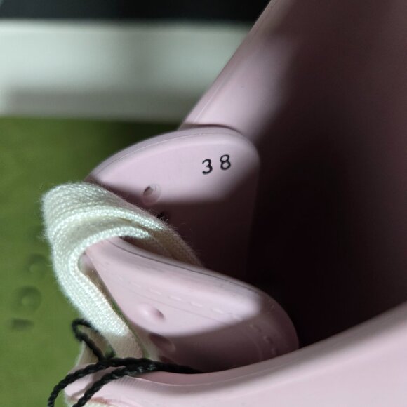 NIB Gucci Ace web pink rubber platform mule sneakers IT 38/ US 8 - Picture 9 of 9